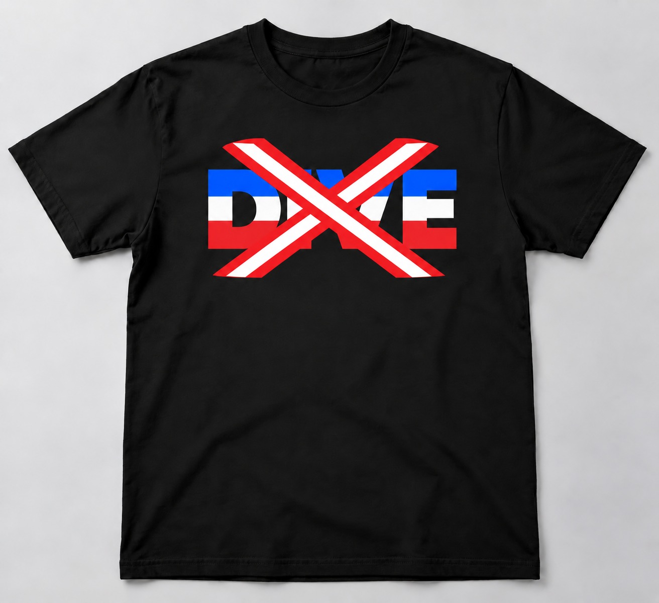 Tricolor DIVE Cross tee