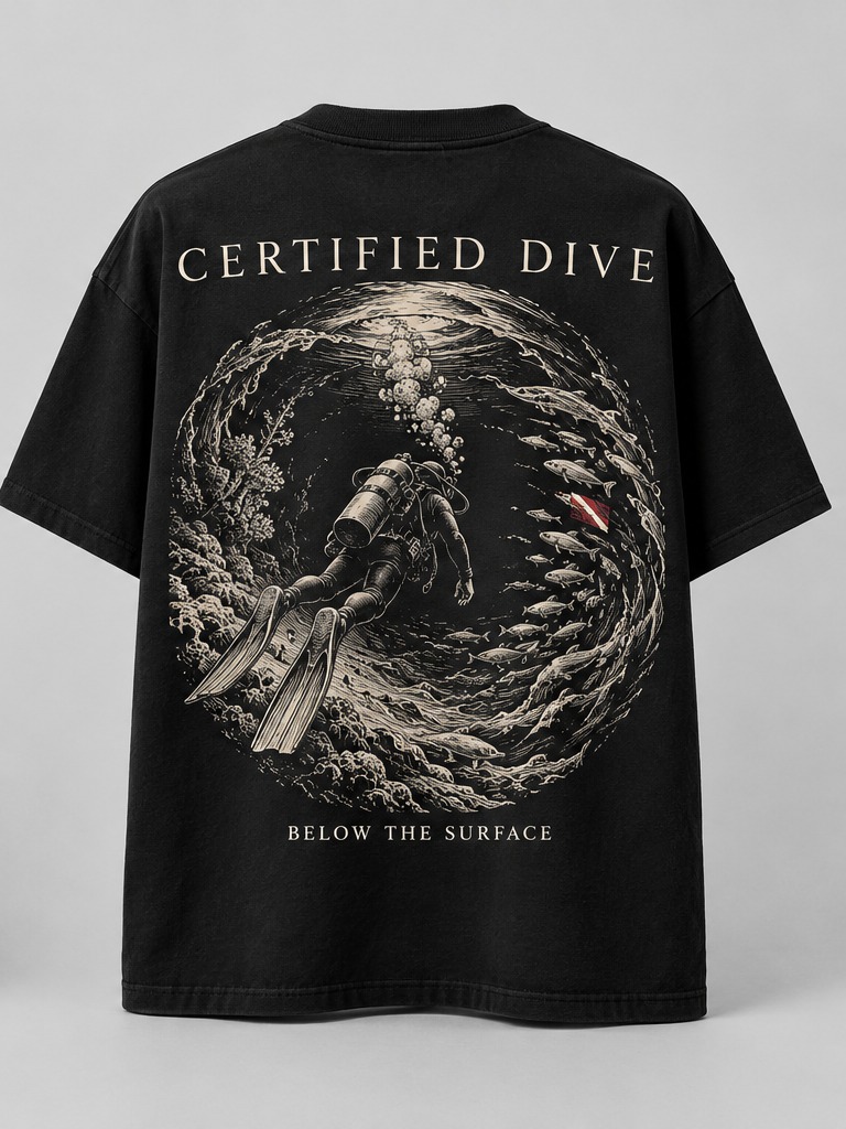 Below Surface scuba graphic tee